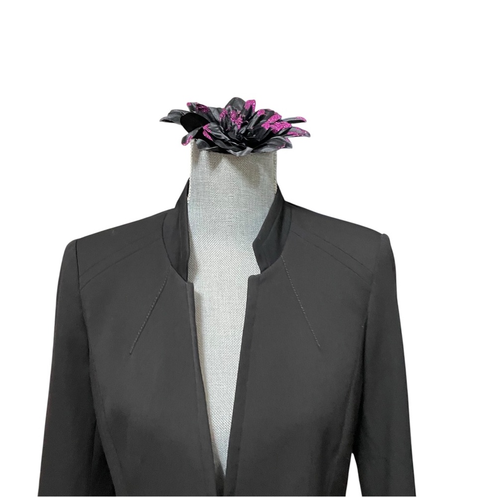White House Black Market Black Fitted Blazer Jacket Women’s Size 4 One Button - Picture 4 of 12